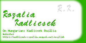 rozalia kadlicsek business card