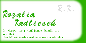 rozalia kadlicsek business card